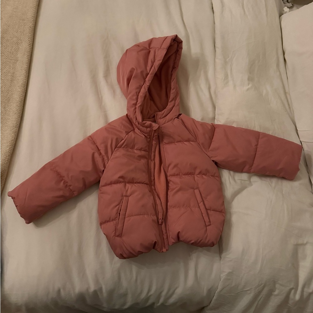 Old Navy Rose Pink 2T Girls Hooded Puffer Jacket